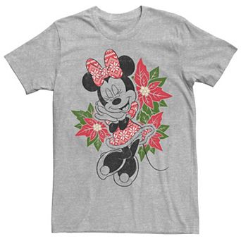 Disney's Minnie Mouse Holiday Floral Christmas Portrait Men's Tee