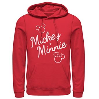 Men's Dinsey Mickey Plus Minnie Mouse Outline Hoodie