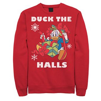 Disney's Donald Duck The Halls Men's Christmas Portrait Sweatshirt