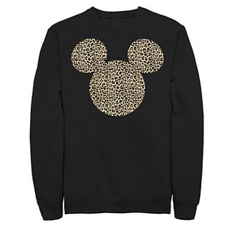 Disney's Mickey Mouse Cheetah Print Silhouette Fill Men's Sweatshirt