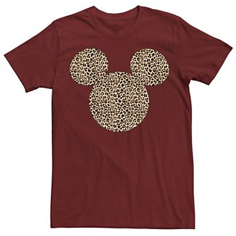 Disney's Mickey Mouse Men's Cheetah Print Silhouette Fill Tee