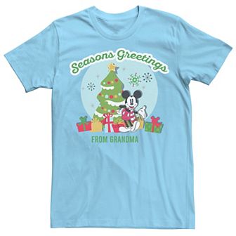 Disney's Mickey And Friends Men's Christmas Greetings From Grandma Tee