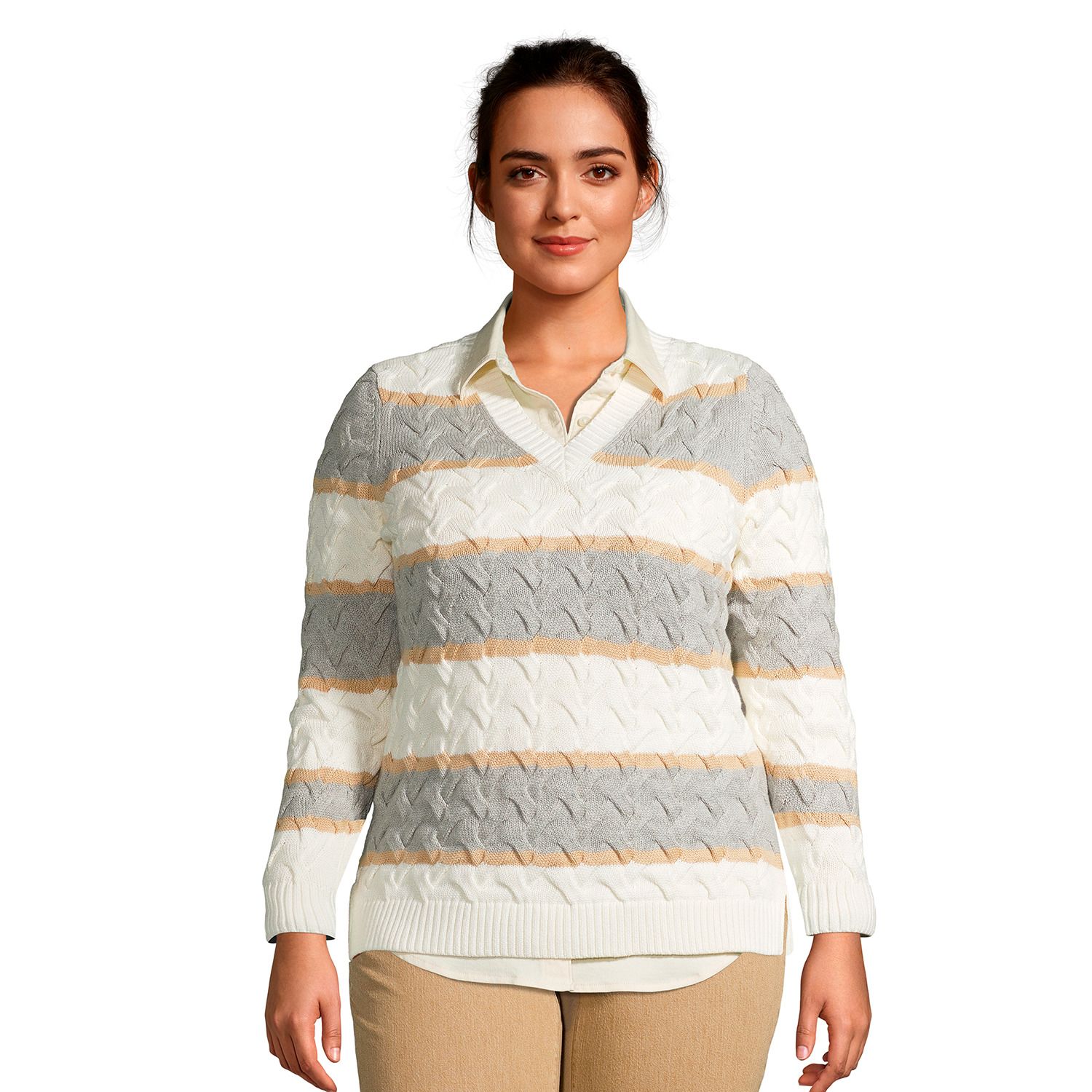 women's plus size cable knit sweater