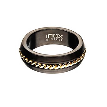 Men's Two-Tone Stainless Steel Rope Inlay Ring