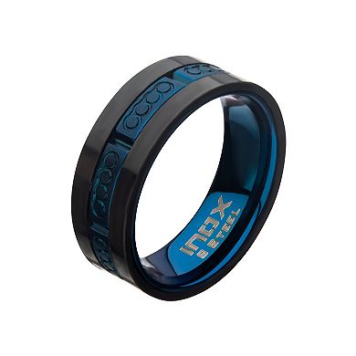 Men's Two Tone Stainless Steel & Carbon Fiber Ring