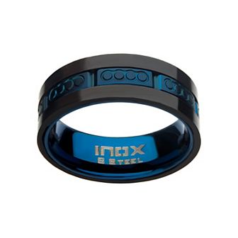 Men's Two Tone Stainless Steel & Carbon Fiber Ring