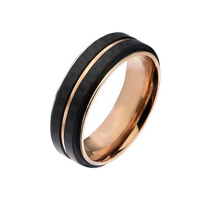 Men's DANTE Rose Gold Tone Stainless Steel & Carbon Fiber Ring