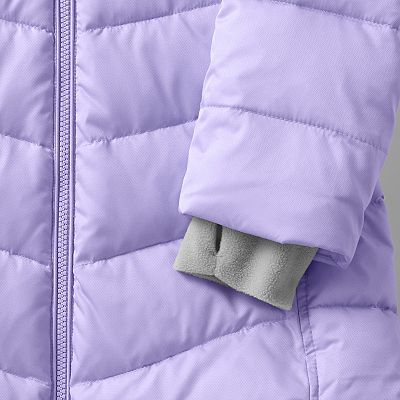 Girls 7 16 Lands End Winter Fleece Lined Down Alternative ThermoPlume Coat