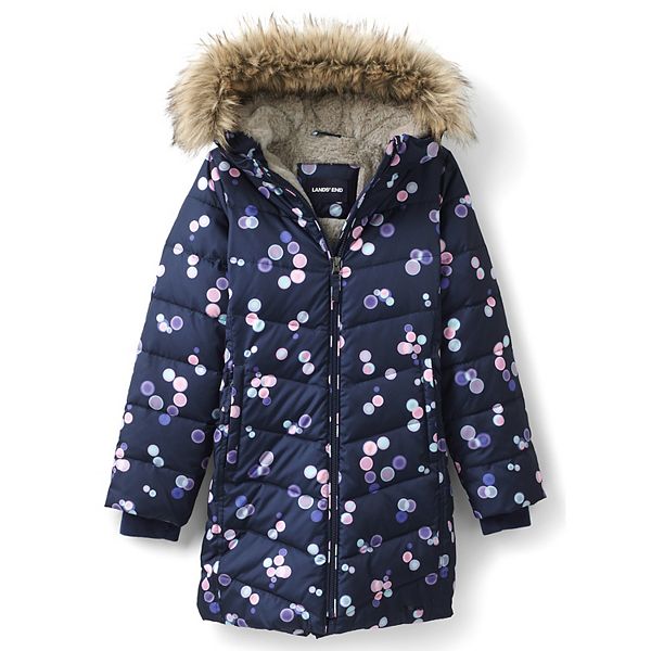 Girls 4-7 Lands' End Winter Fleece Lined Down Alternative ThermoPlume Coat