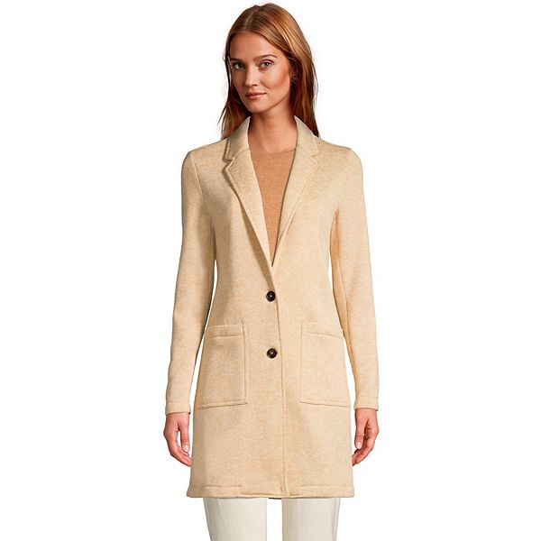 Women's Lands' End Sweater Fleece Long Coat