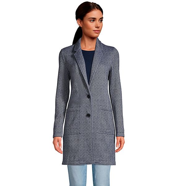 Petite Lands' End Sweater Fleece Long Blazer