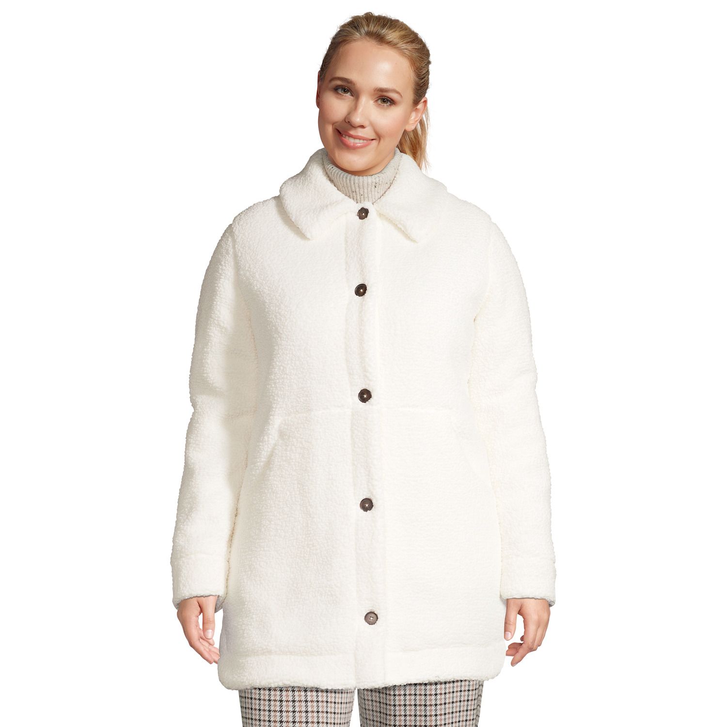 plus size women's sherpa jacket