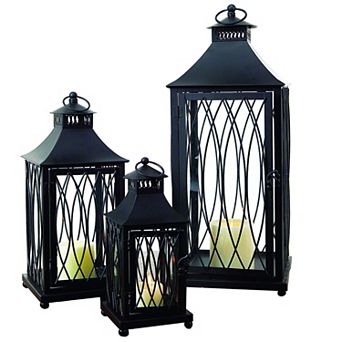 Curved Lantern Floor Decor 3 pc Set