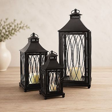 Curved Lantern Floor Decor 3-piece Set