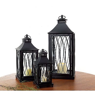 Curved Lantern Floor Decor 3-piece Set
