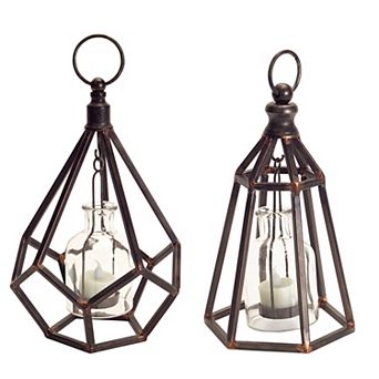 Geometric Table Lantern 2 pc Set