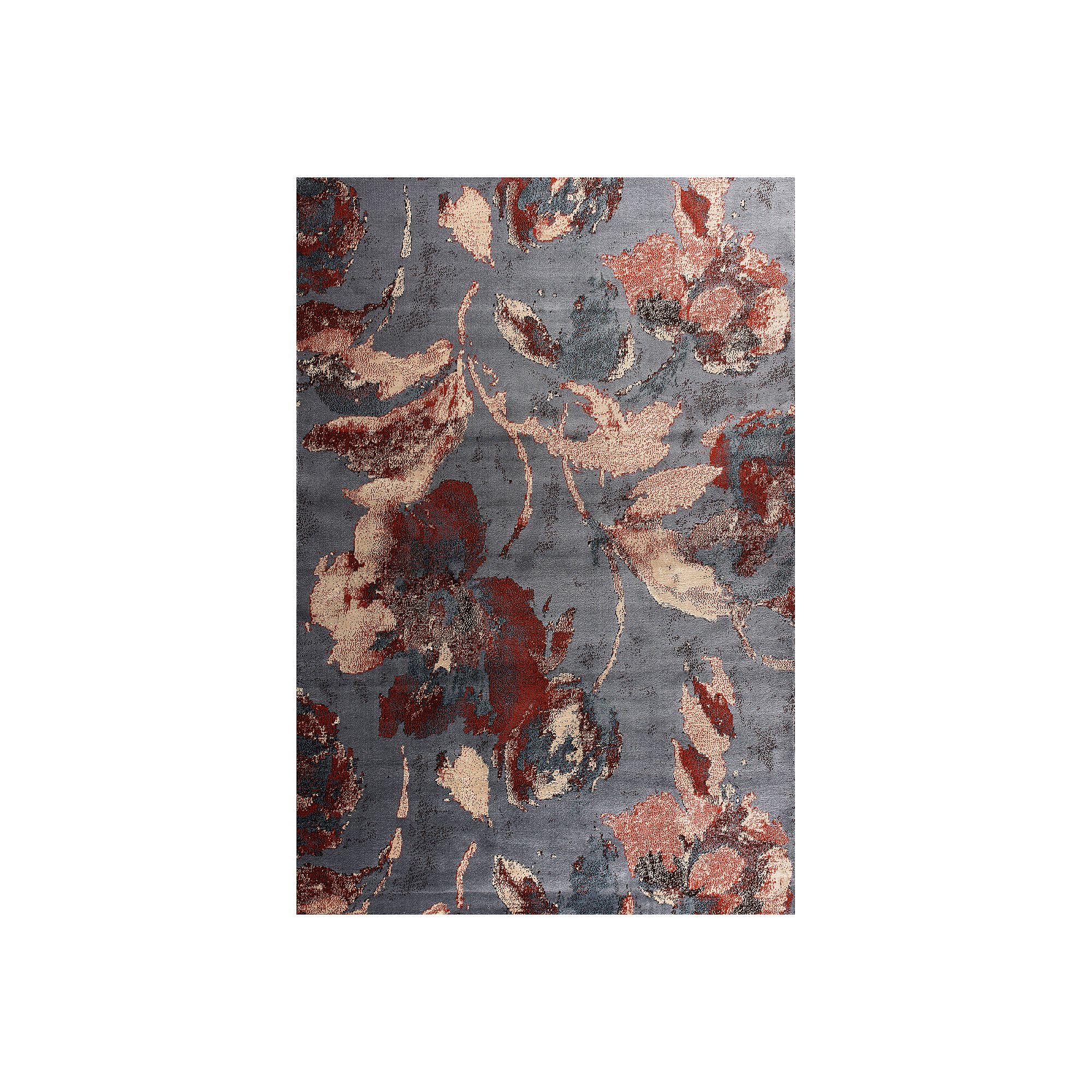 Art Carpet Adenning Floral Rug, Red Gray