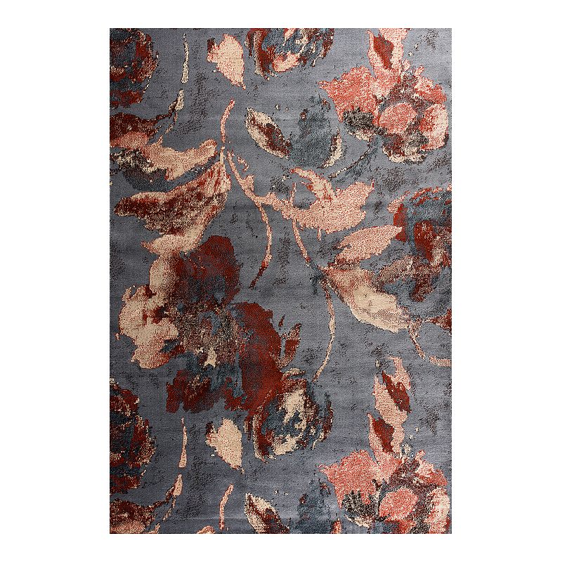 Art Carpet Adenning Floral Rug, Grey, 5X8 Ft