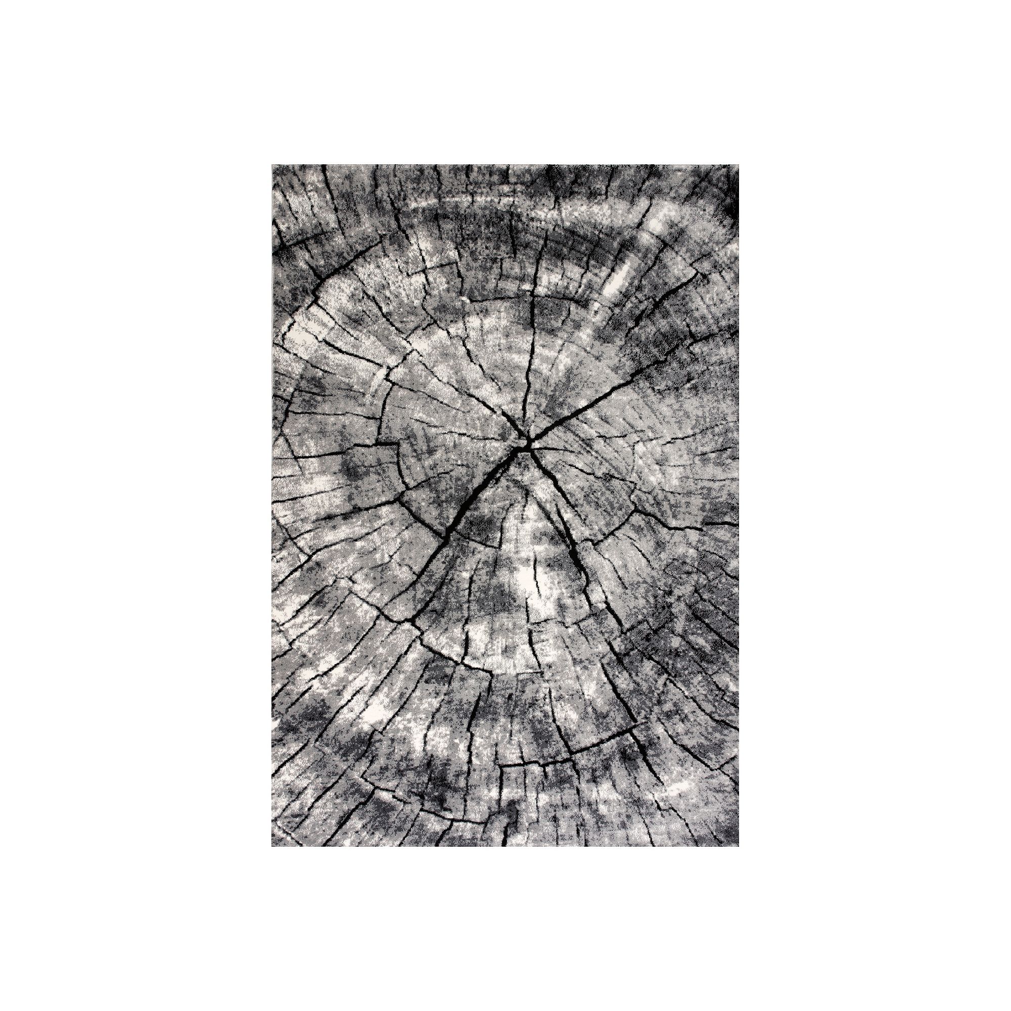 Art Carpet Adenning Tree Ring Rug, Gray Grey