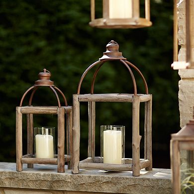 Openwork Lantern Floor Decor 2-piece Set
