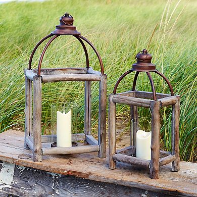Openwork Lantern Floor Decor 2-piece Set