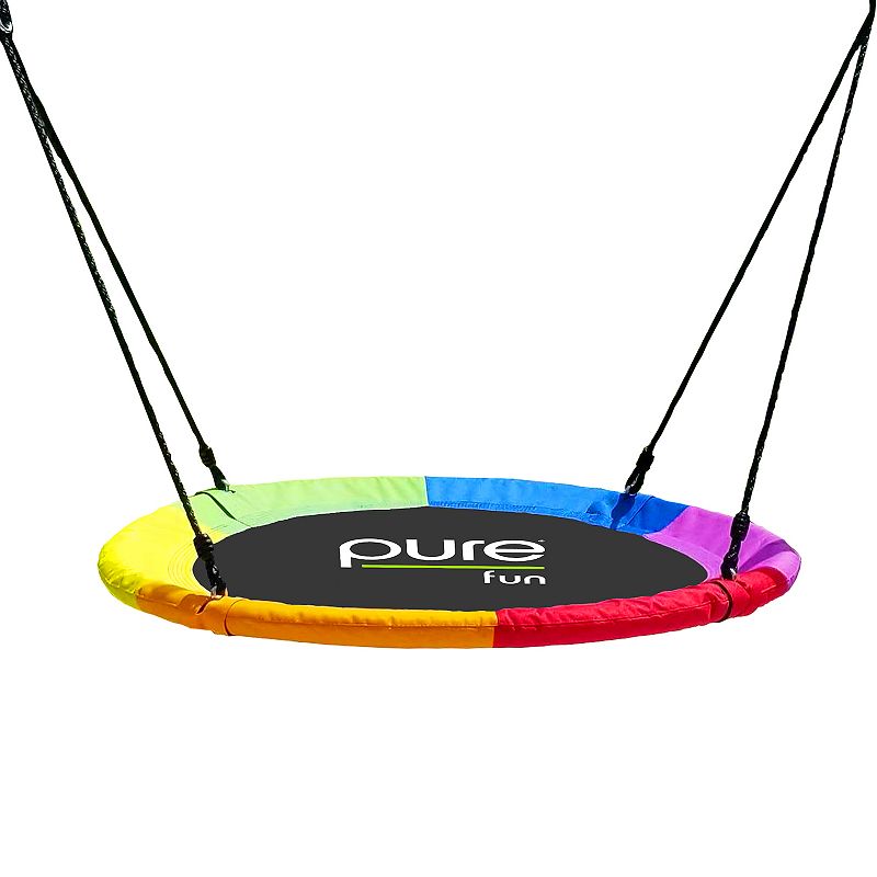 Pure Fun 40-inch Rainbow Flying Saucer Swing, Multicolor