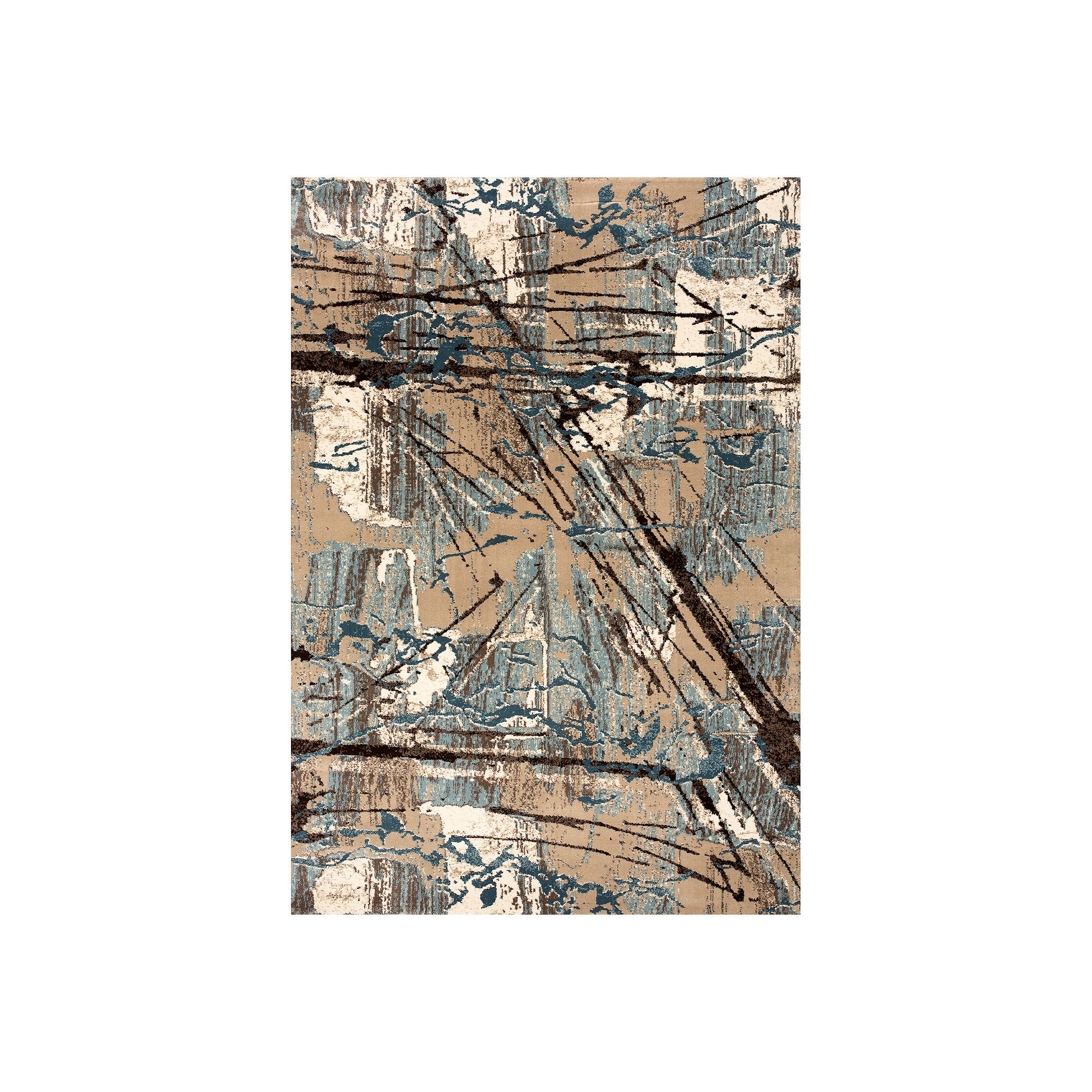 Art Carpet Adenning Abstract Rug, Beige Khaki Blue