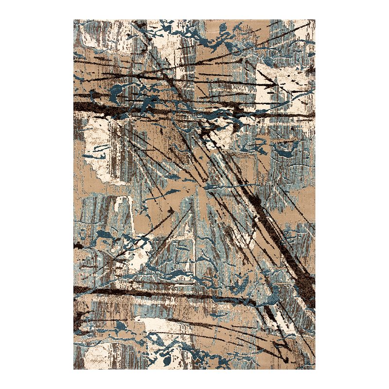 Art Carpet Adenning Abstract Rug, Beig/Green, 8X10 Ft