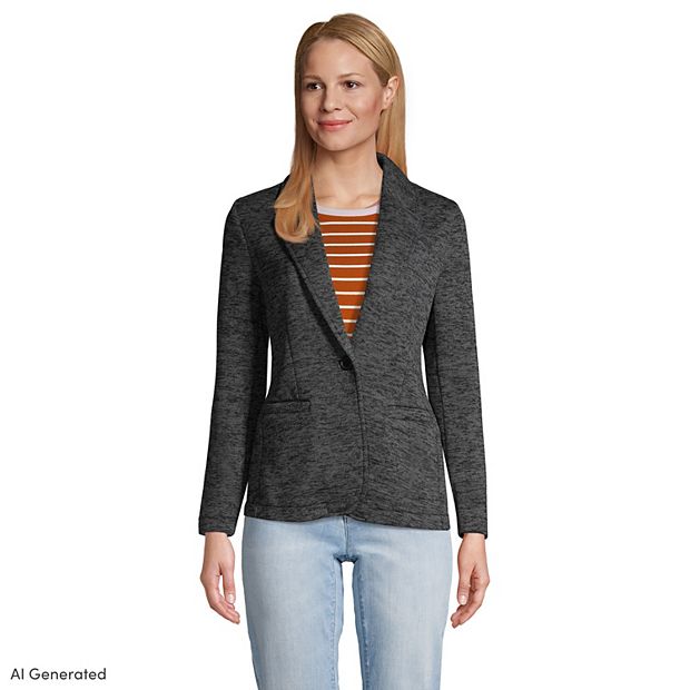 Women's Lands' End Sweater Fleece Blazer