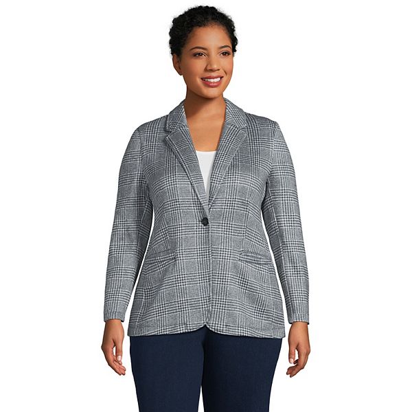 Plus Size Lands' End Sweater Fleece Blazer