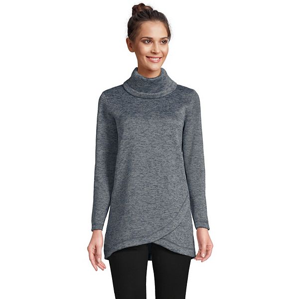 Women's Lands' End Cowlneck Fleece Tunic Sweater