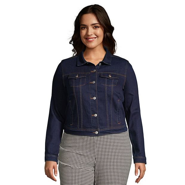 Kohl's plus size denim on sale jacket