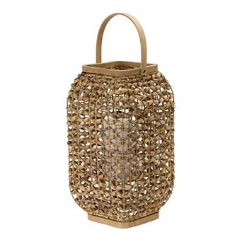 Wicker Medium Lantern Floor Decor