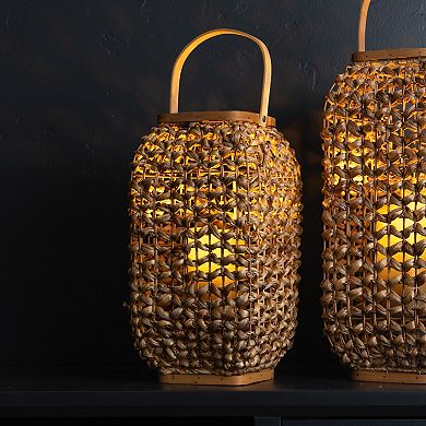 Wicker Medium Lantern Floor Decor