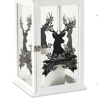 Merry Christmas Reindeer Lantern Floor Decor 2-piece Set