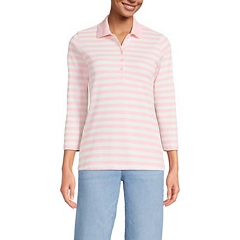 Women's Lands' End Supima Cotton 3/4-Sleeve Polo Shirt