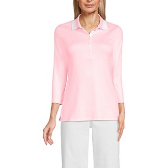 Women's Lands' End Supima Cotton 3/4-Sleeve Polo Shirt