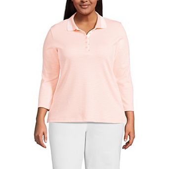 Plus Size Lands' End Long Sleeve Supima Cotton Polo Shirt