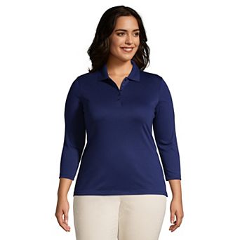 Plus Size Lands' End Long Sleeve Supima Cotton Polo Shirt