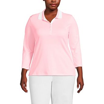 Plus Size Lands' End Long Sleeve Supima Cotton Polo Shirt