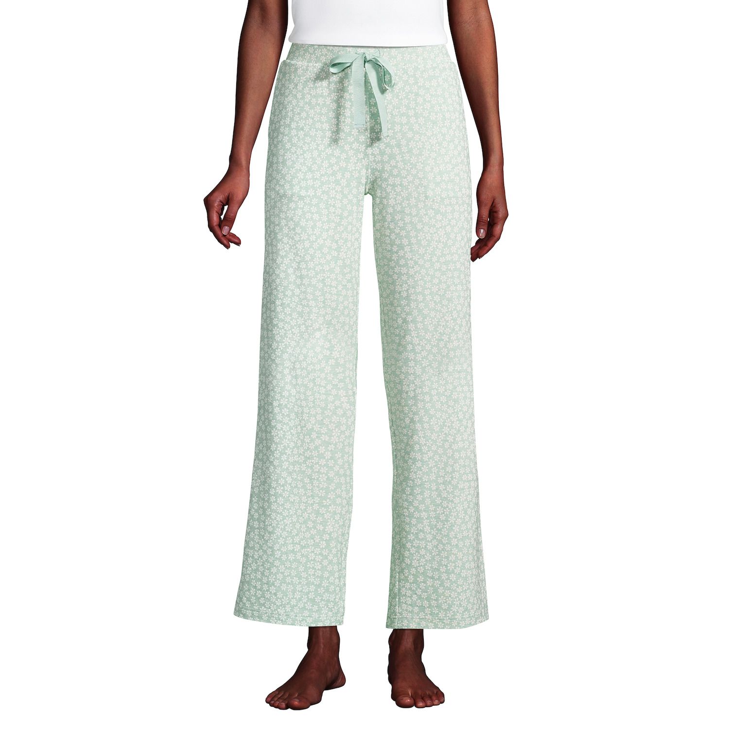 wide leg cropped lounge pants