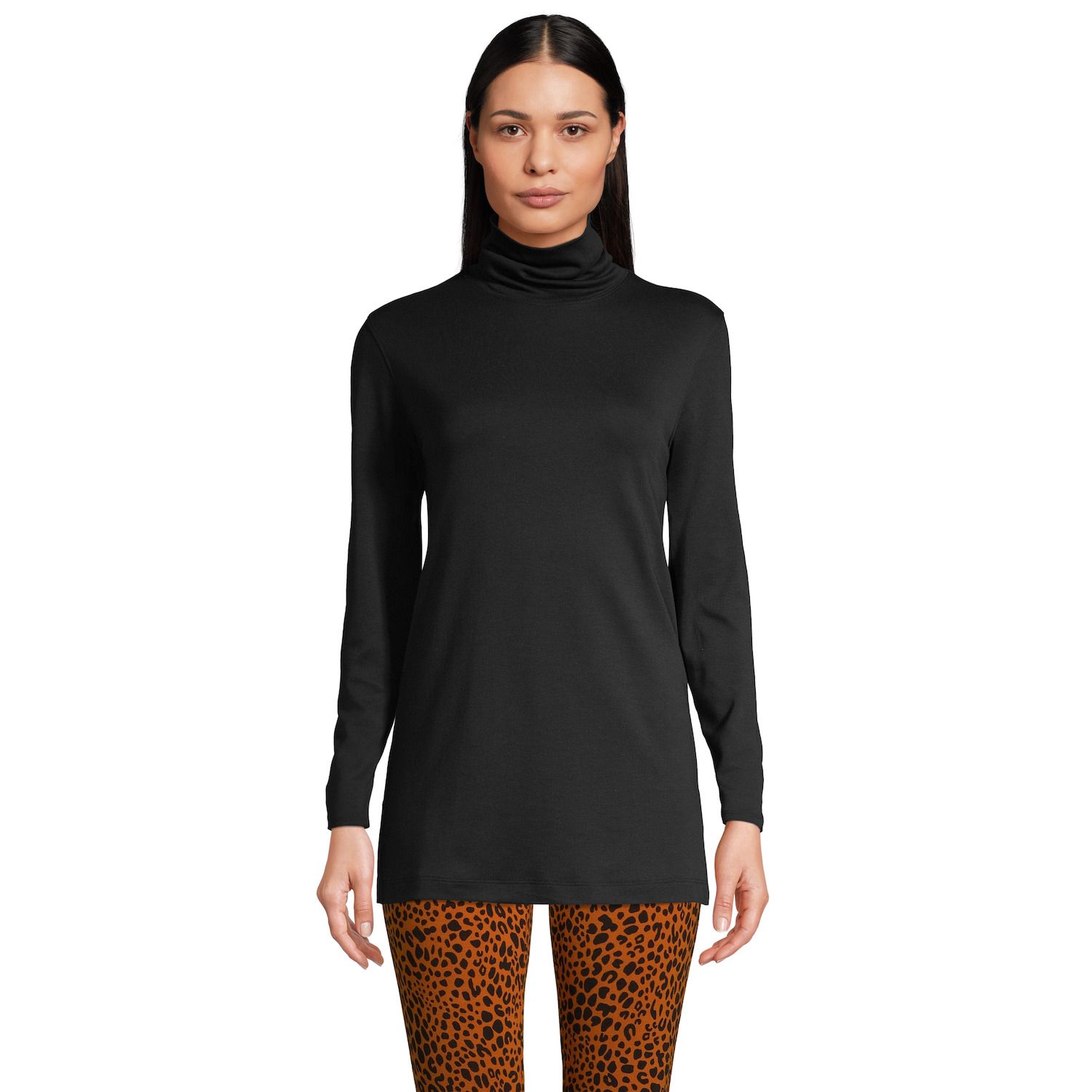 black turtleneck tunic top