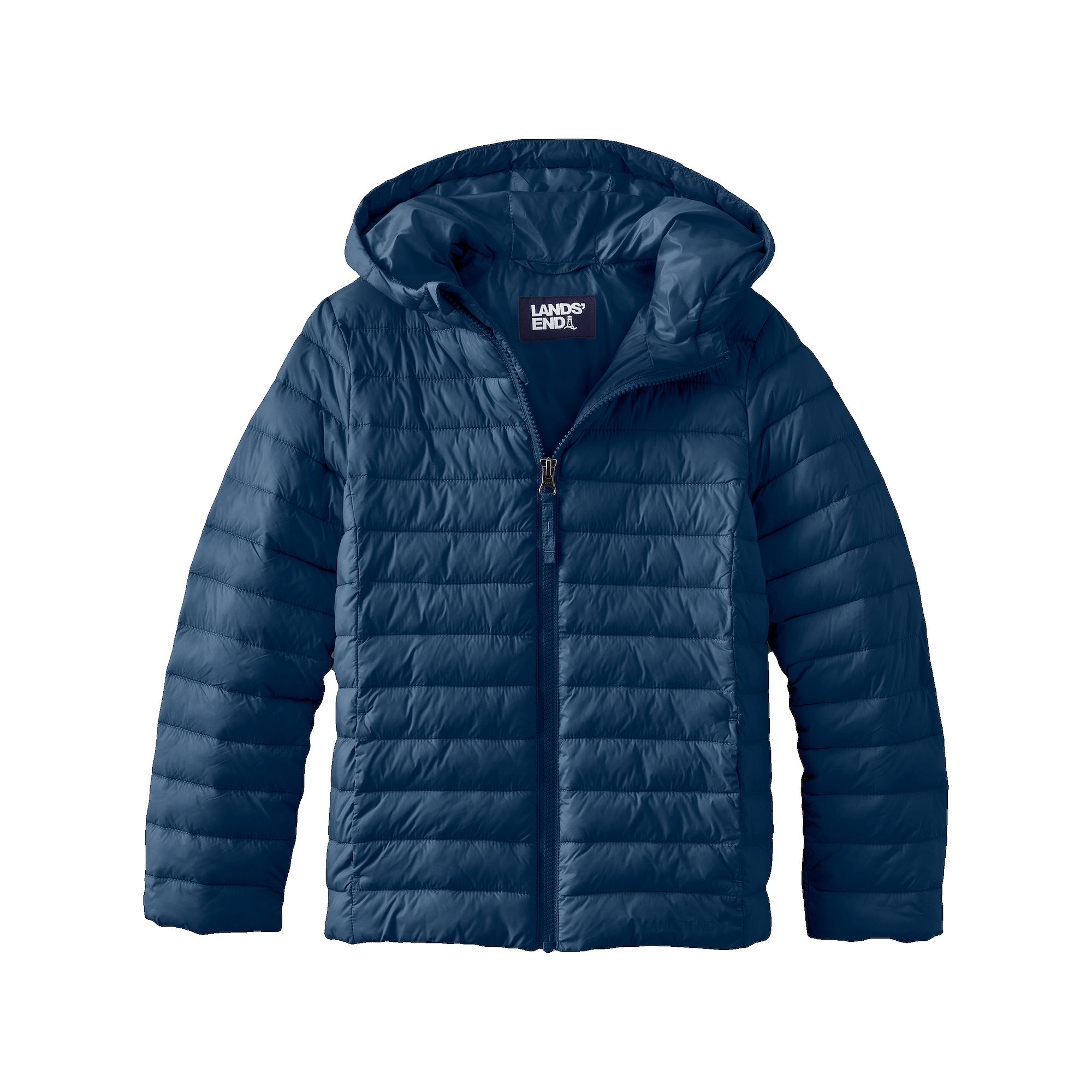 Kids 2-20 Lands End ThermoPlume Packable Hooded Jacket in Regular and Husk