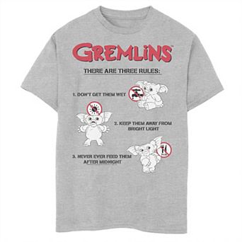 Boys 8-20 Gremlins There Are Three Rules Graphic Tee