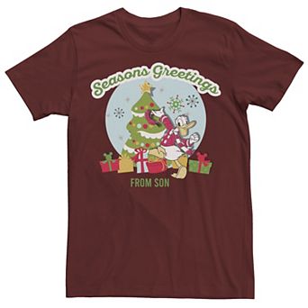 Disney's Mickey and Friends Men's Christmas Seasons Greetings Son Tee