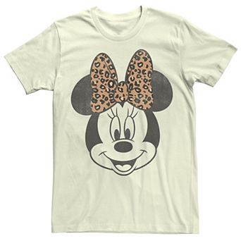 Disney's Minnie Mouse Men's Leapord Print Bow Portrait Tee