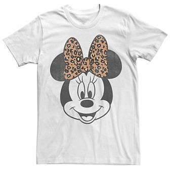 Disney's Minnie Mouse Men's Leapord Print Bow Portrait Tee