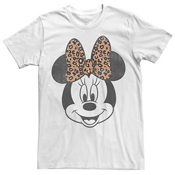 Disney's Minnie Mouse Men's Leapord Print Bow Portrait Tee