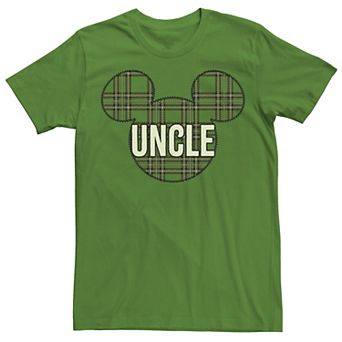 Disney's Mickey And Friends Christmas Plaid Mickey Uncle Men's Tee