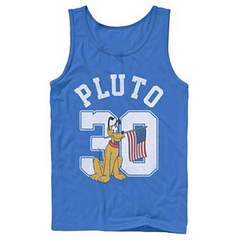 Disney's Mickey And Friends Pluto Men's American Flag Collegiate Tank Top